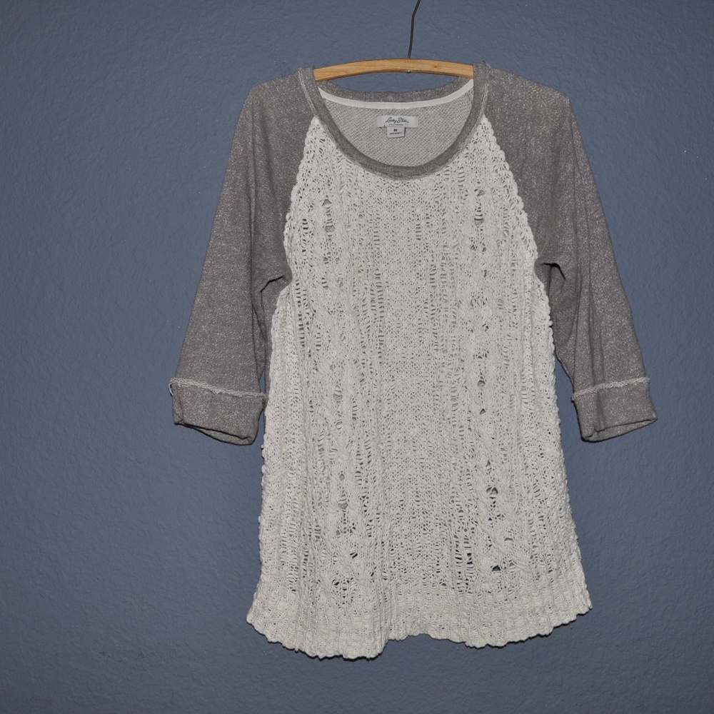022 LUCKY BRAND French Terry Sweater Pullover sz M - Picture 2 of 5